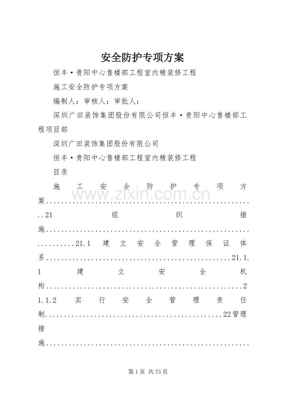 安全防护专项实施方案.docx_第1页