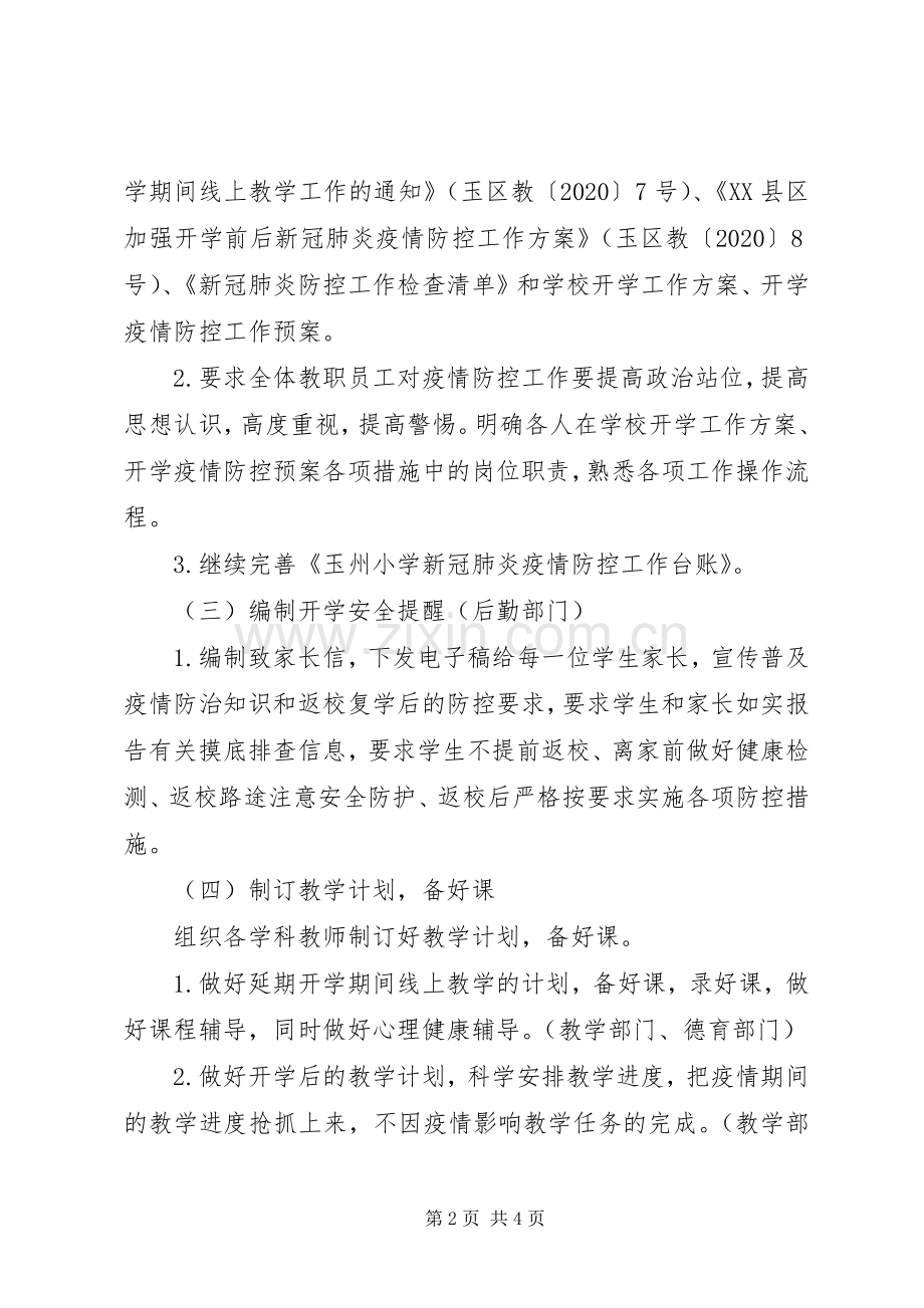 关于XX年春季开学新冠疫情防控工作实施方案.docx_第2页