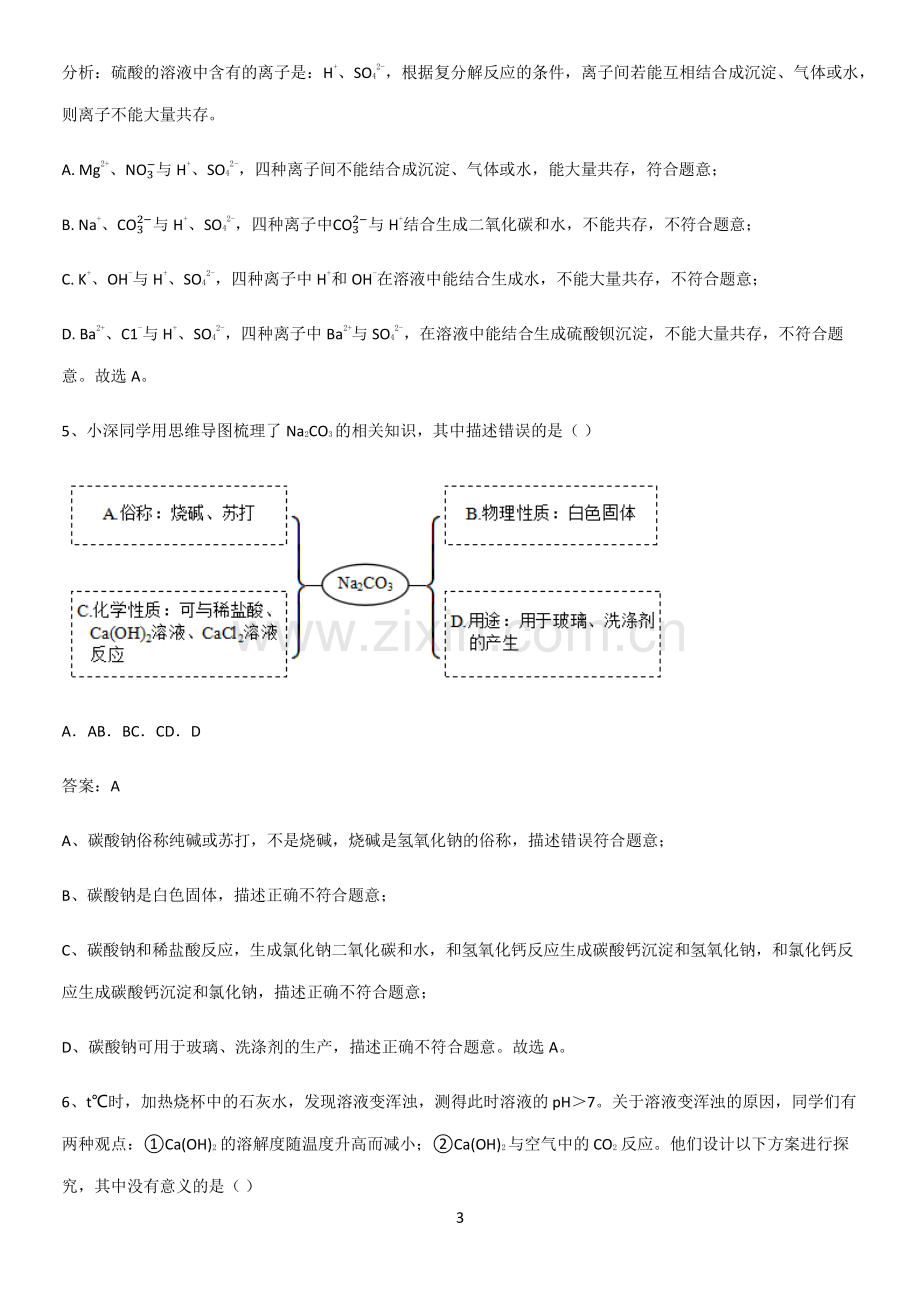 通用版初中化学九年级化学下册第十一单元盐化肥专项训练.pdf_第3页