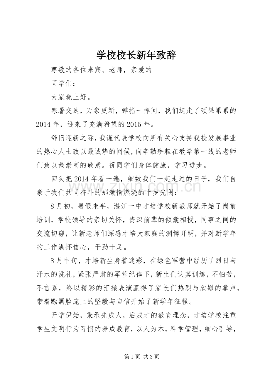 学校校长新年演讲致辞稿(11).docx_第1页