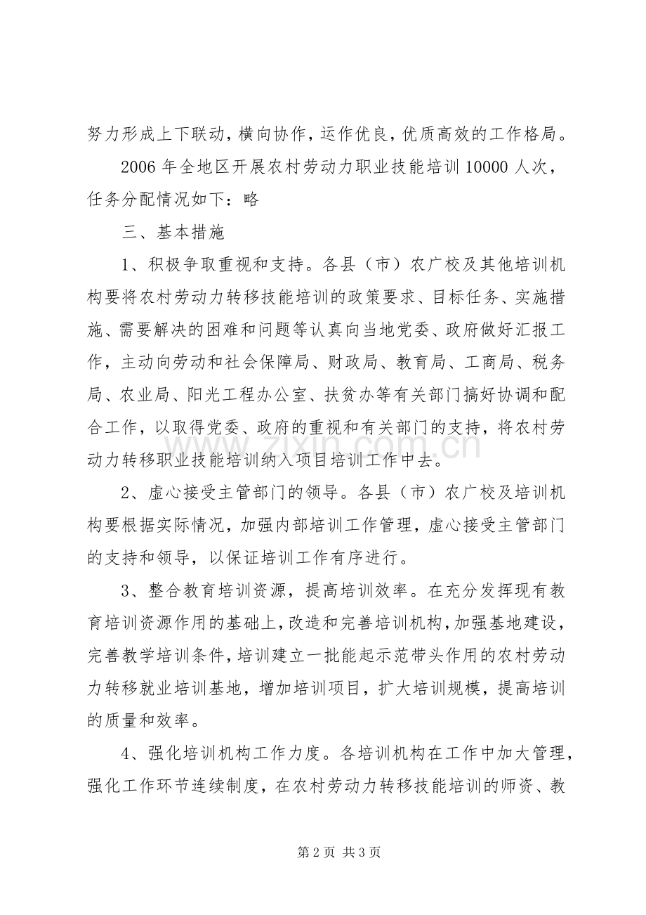 劳动力转移职业技术培训工作方案 .docx_第2页