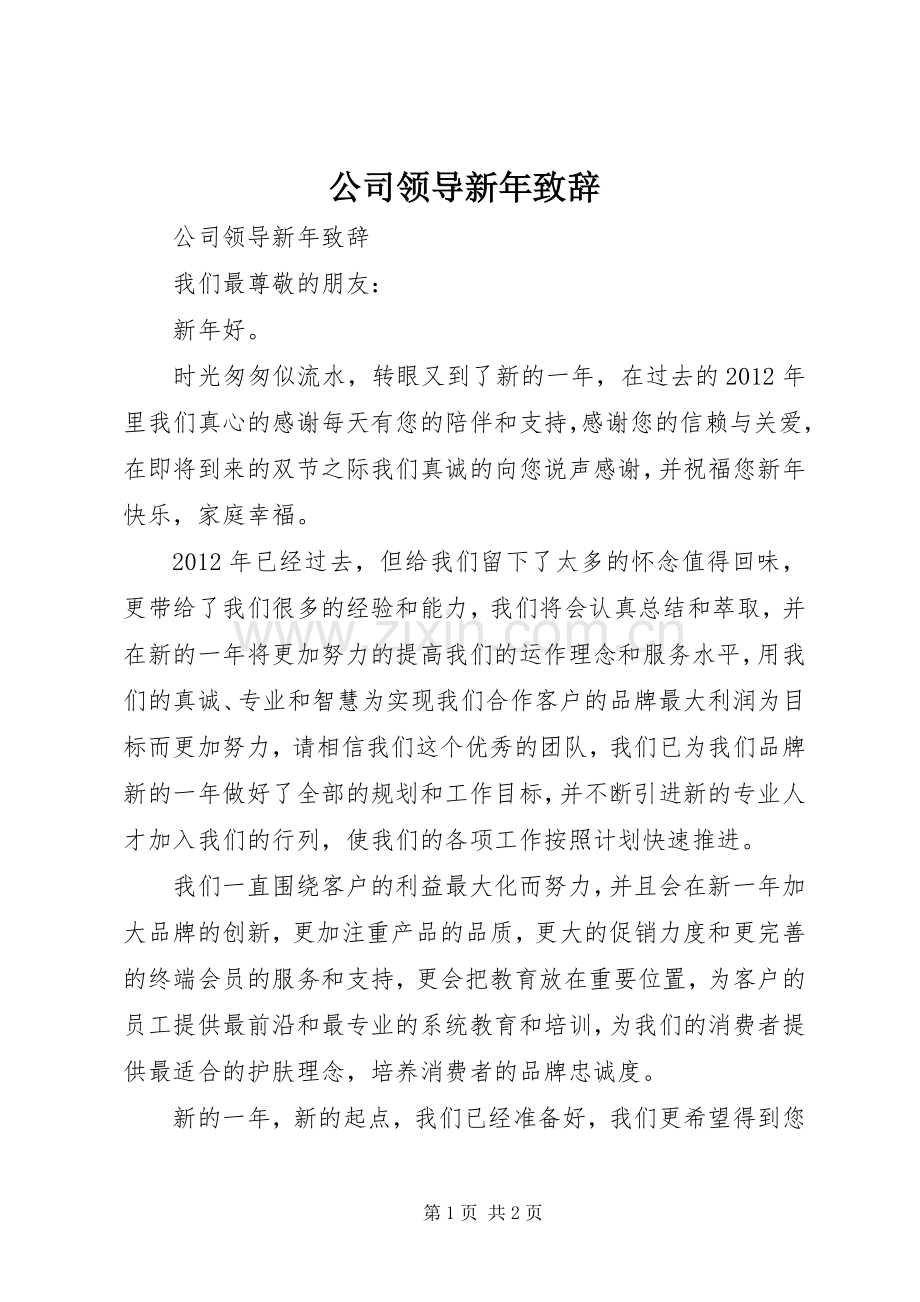 公司领导新年演讲致辞.docx_第1页