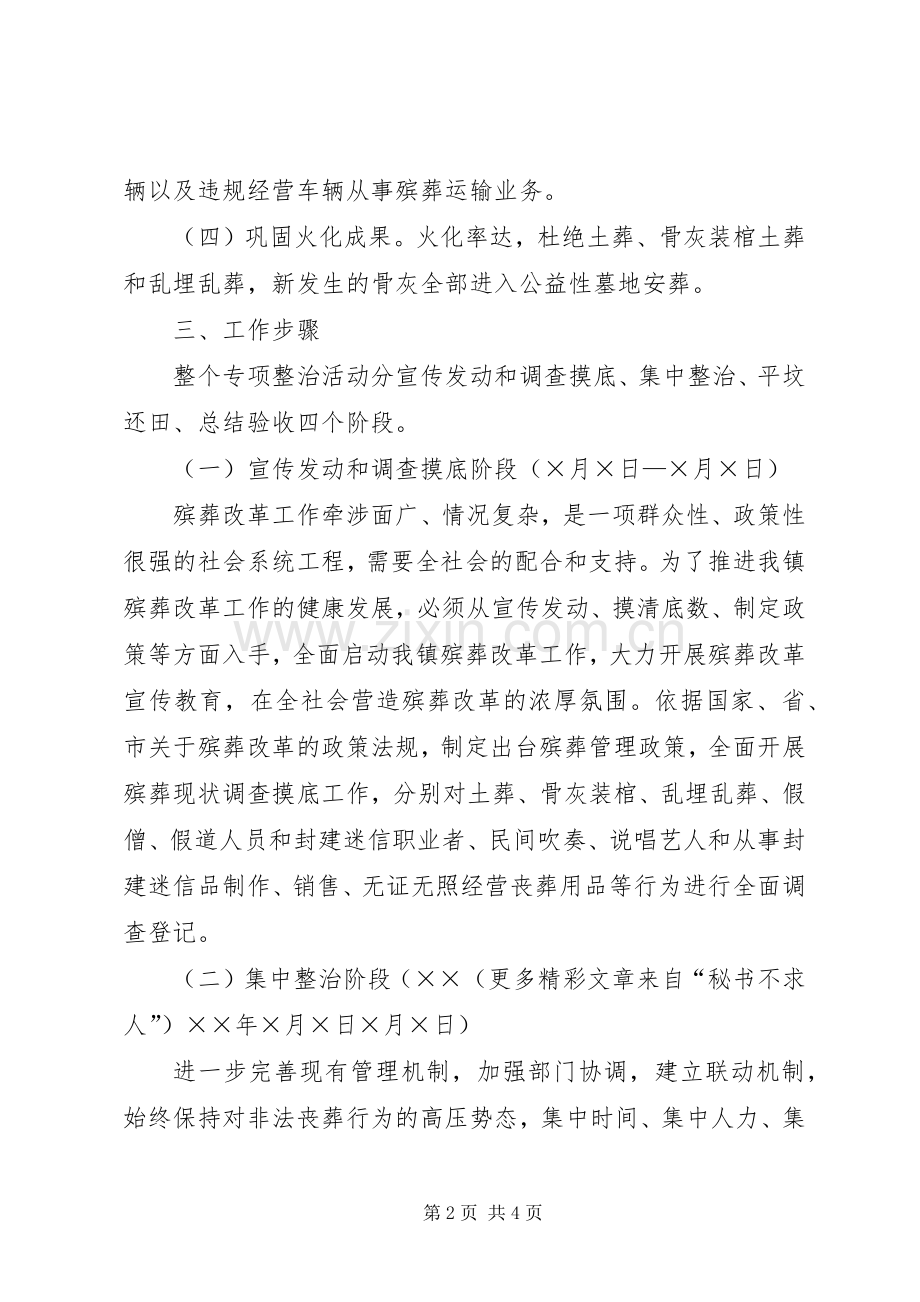 殡葬管理专项整治活动方案 .docx_第2页