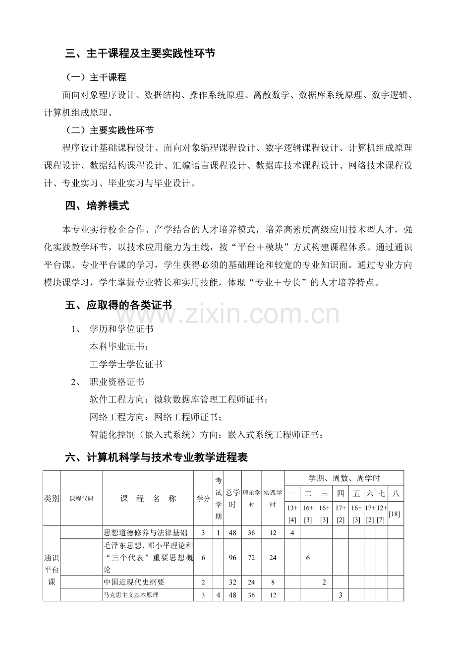 计算机科学与技术专业人才培养方案.doc_第3页