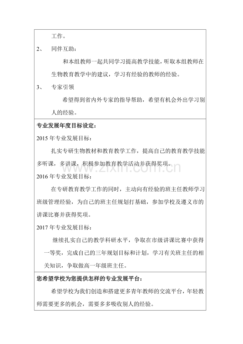 王玲---遵义四中教师专业发展规划书.doc_第2页