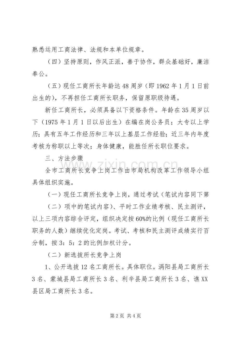 工商局竞争上岗工作实施方案.docx_第2页