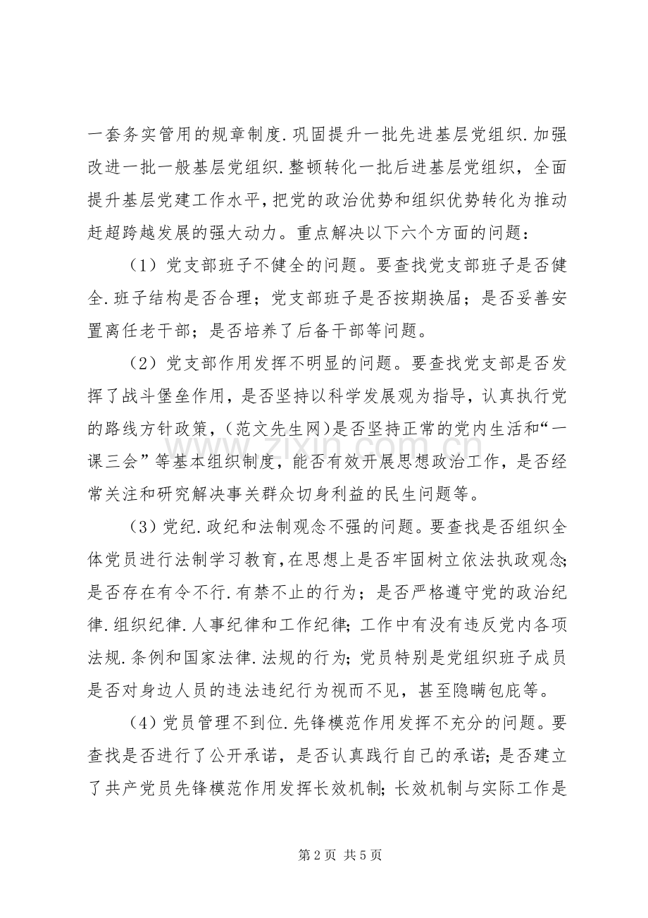 开展‘两整两创’攻坚行动基层党组织整改实施方案.docx_第2页