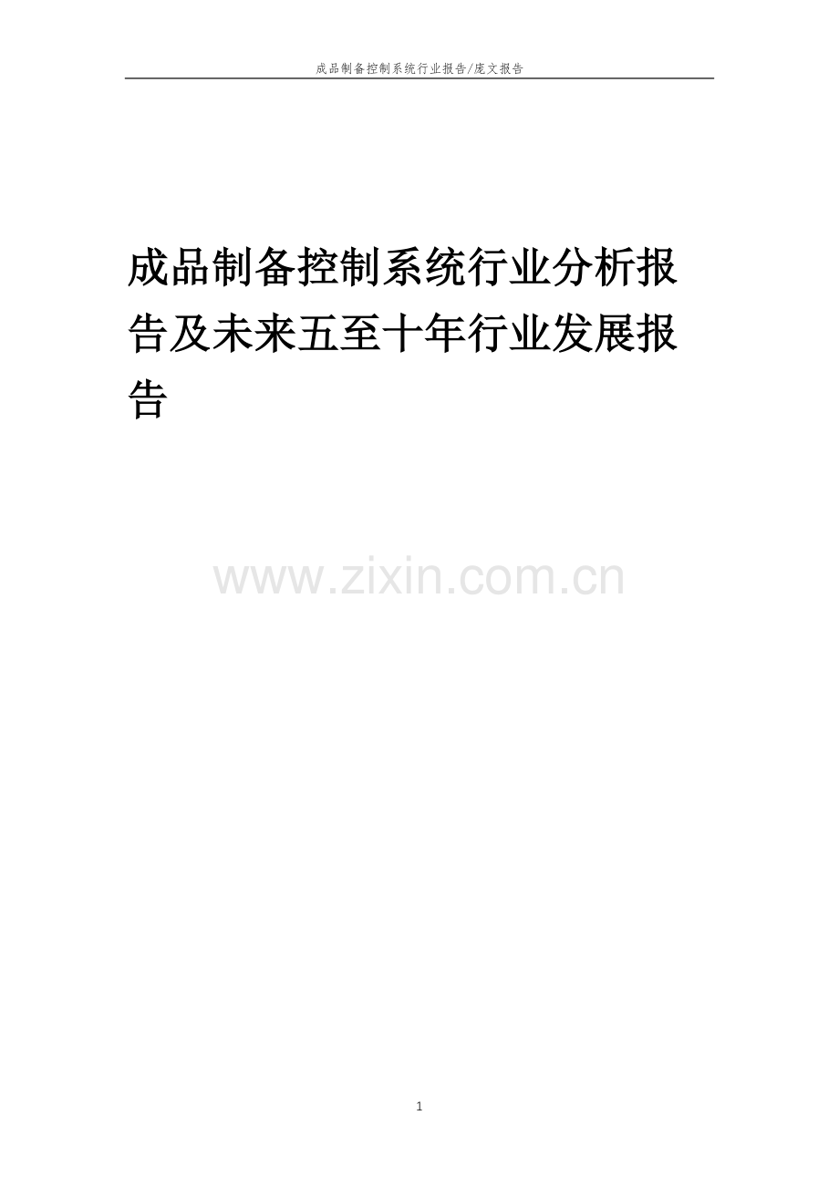 2023年成品制备控制系统行业分析报告及未来五至十年行业发展报告.doc_第1页