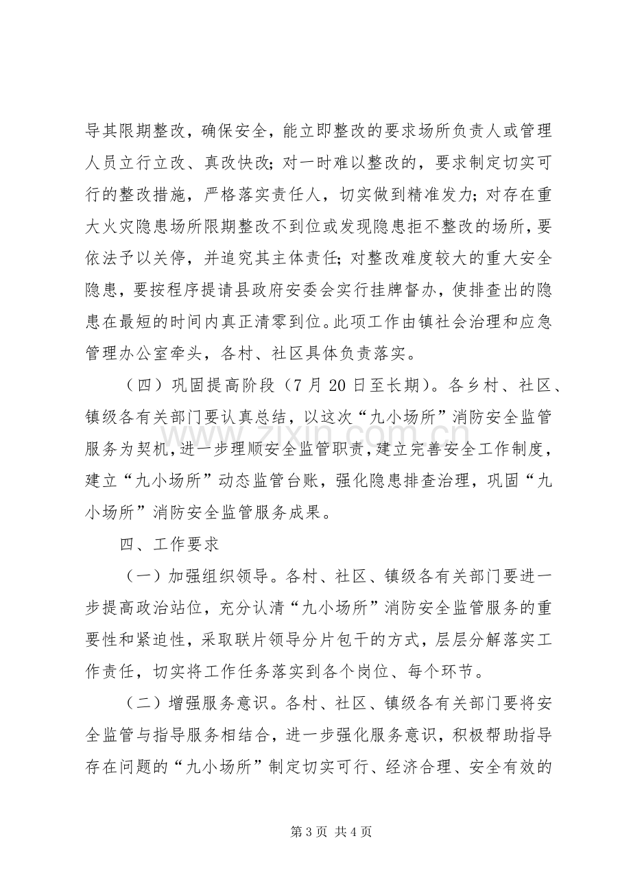 九小场所消防安全监管工作实施方案.docx_第3页