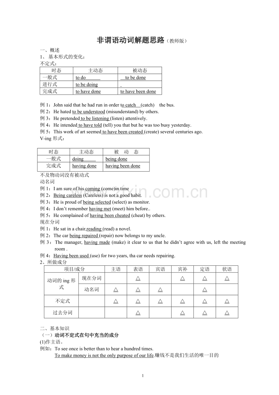 非谓语动词教学案（教师版）.doc_第1页