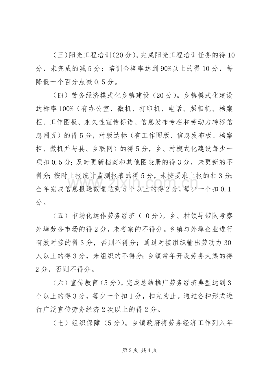 县委劳务经济考评实施方案.docx_第2页