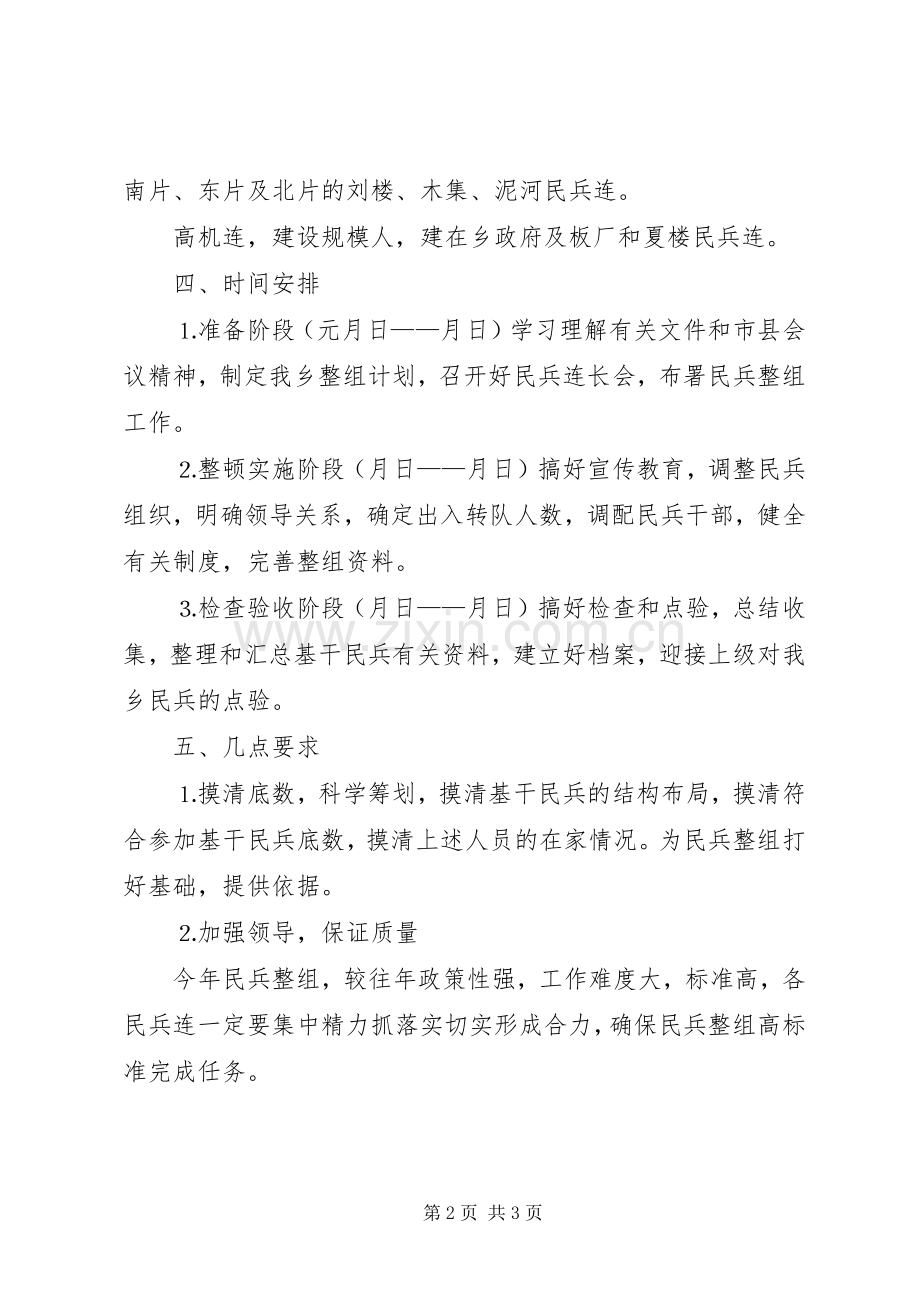 乡民兵组织整顿方案 .docx_第2页