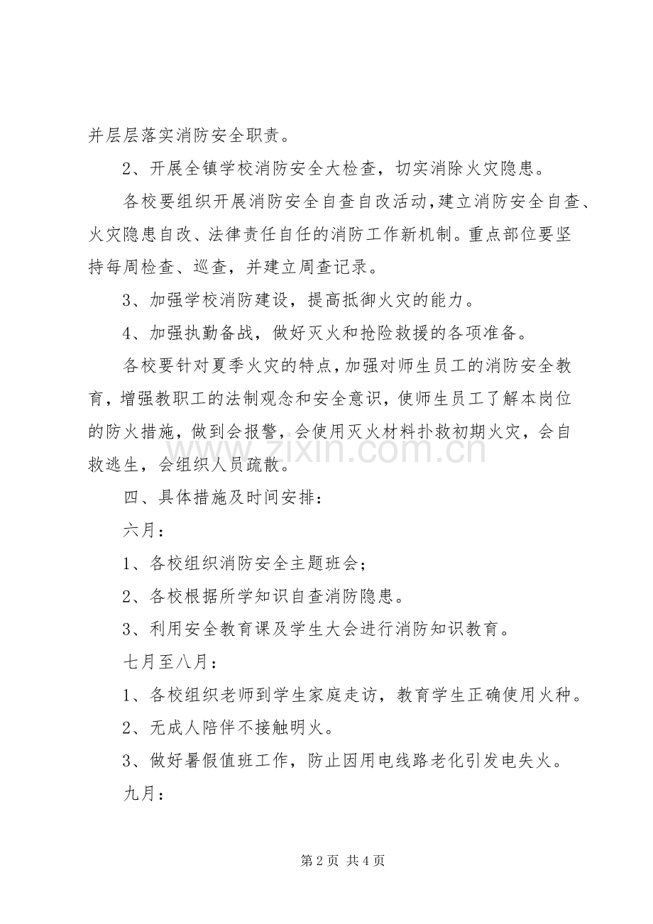 学校XX年夏季消防安全工作实施方案.docx_第2页