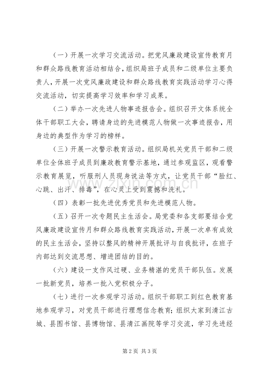 文体局党风廉政建设工作实施方案.docx_第2页