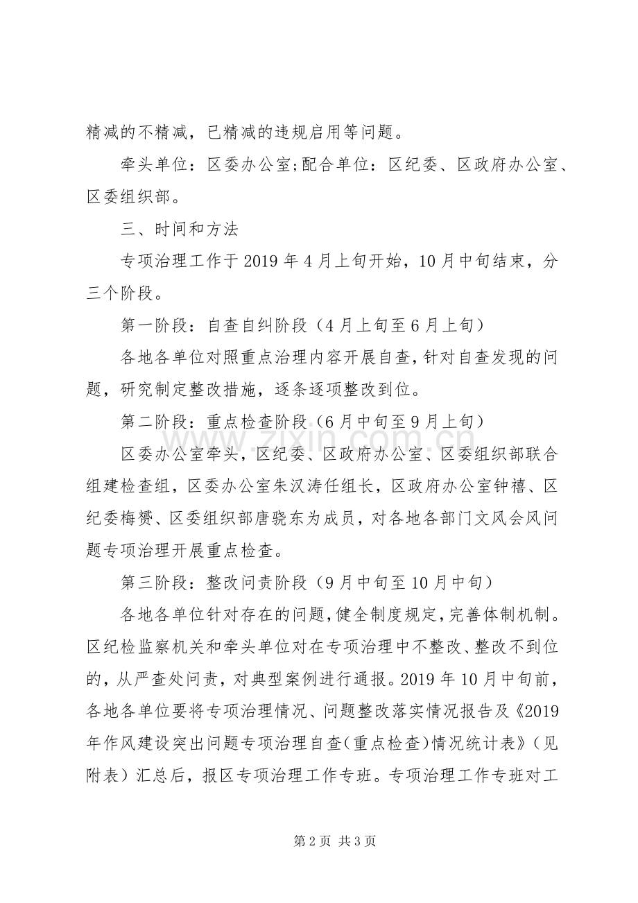 关于开展文山会海问题专项治理方案.docx_第2页