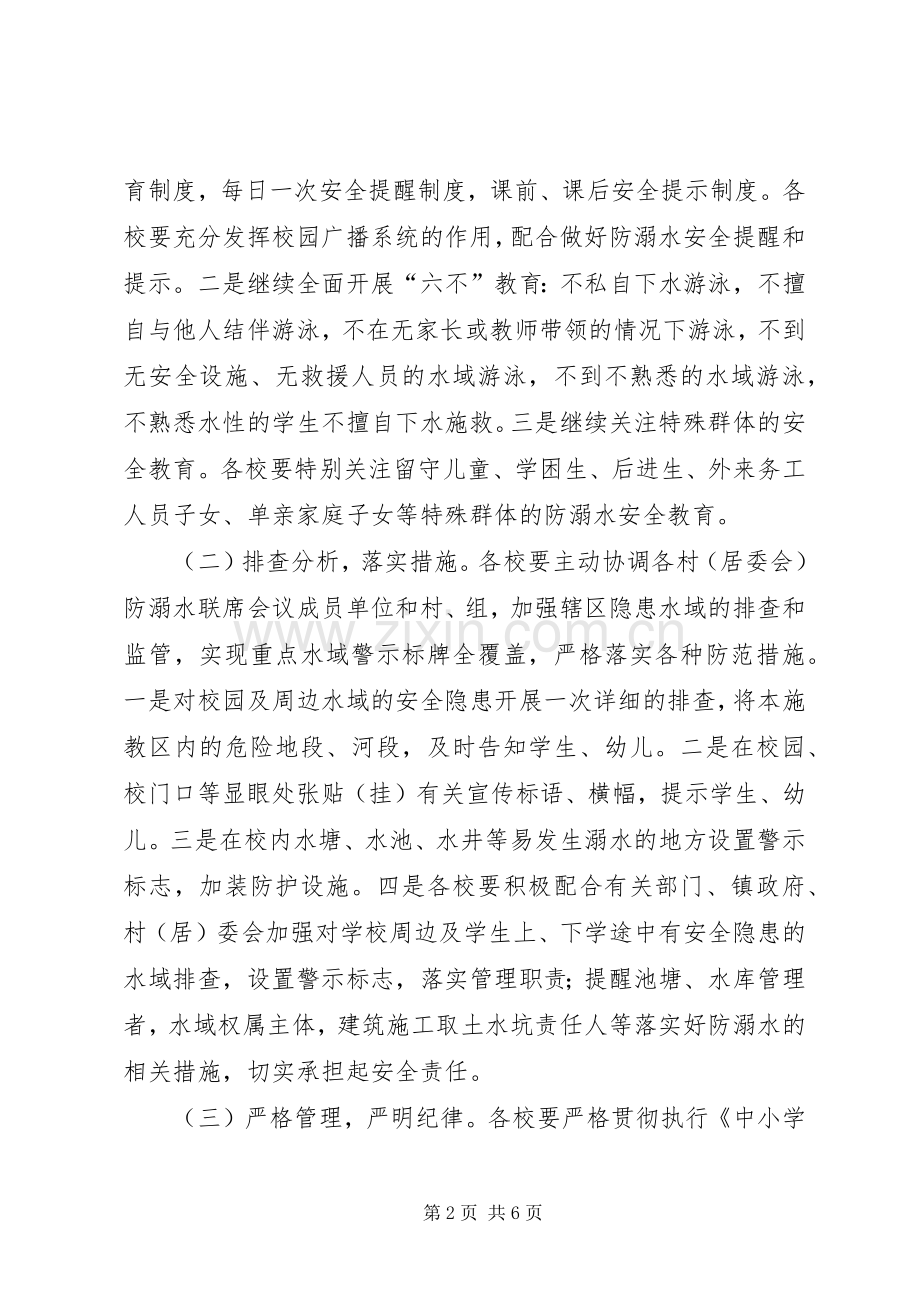 学校XX年度防溺水工作方案.docx_第2页