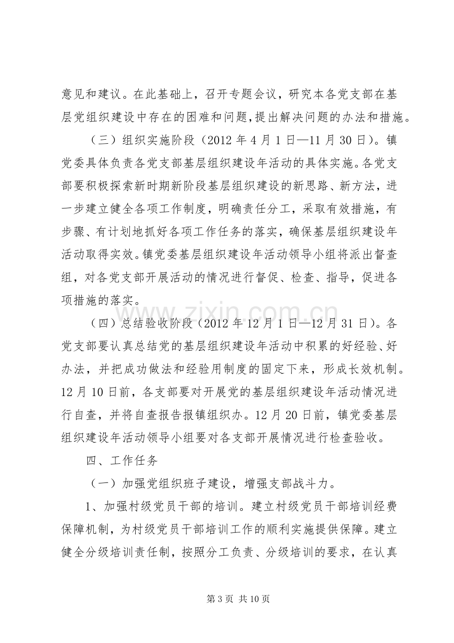 乡镇基层组织建设年活动的方案(详细) .docx_第3页