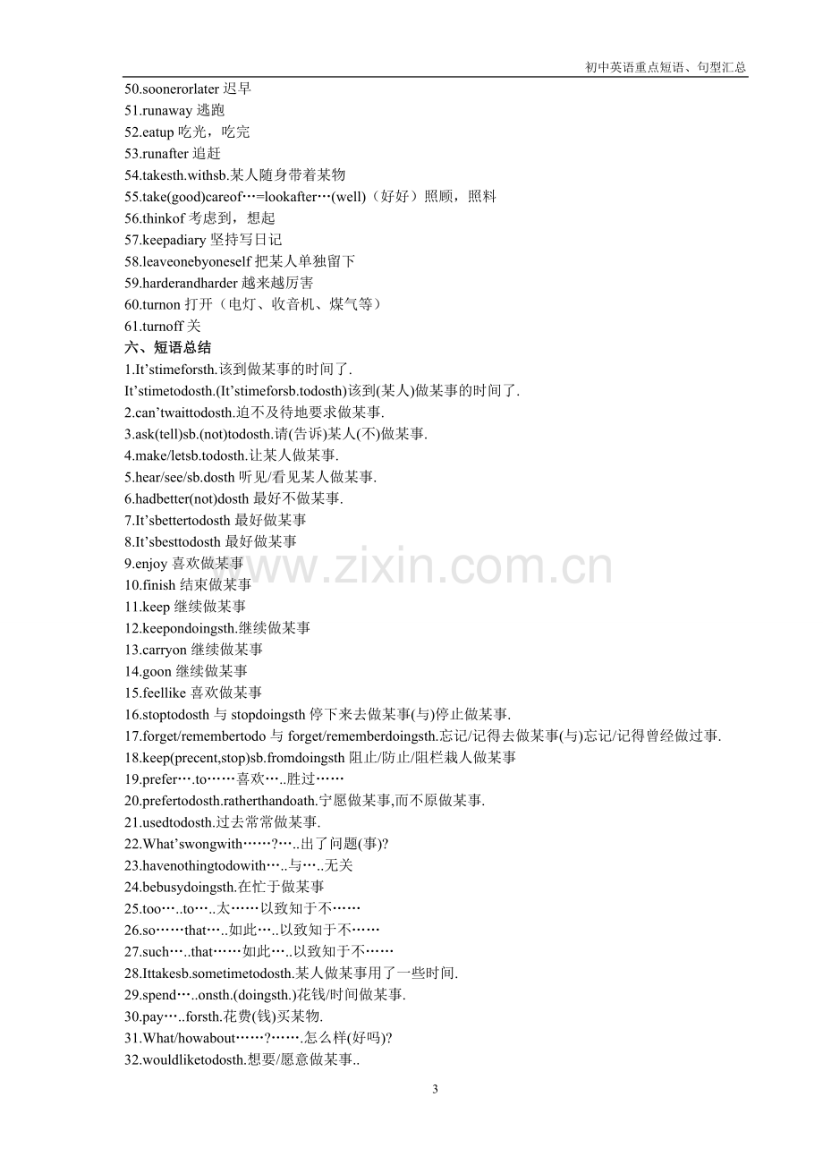 初中英语重点短语及句型.doc_第3页