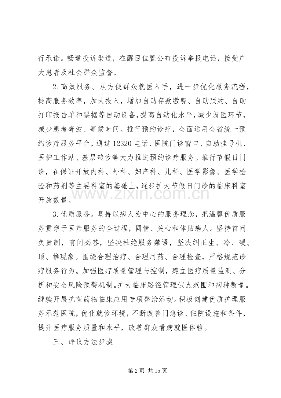 XX年医院民主评议工作方案.docx_第2页