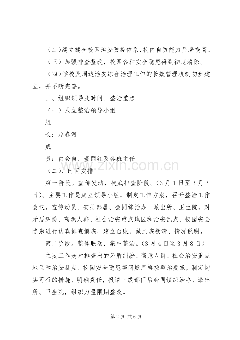 XX年春季开学初校园及周边安全隐患大排查大整治工作方案大全.docx_第2页