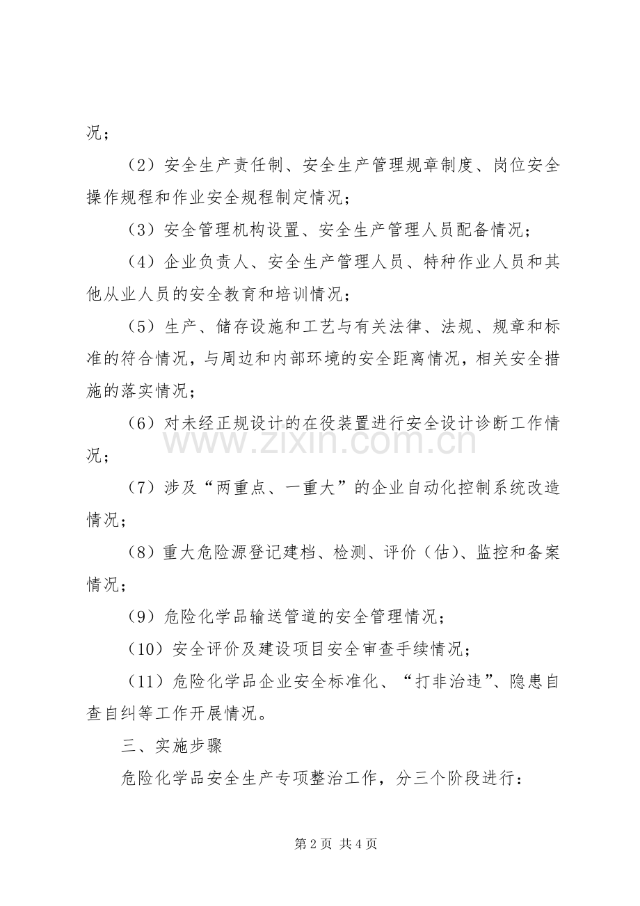 危险化学品安全生产整治实施方案.docx_第2页