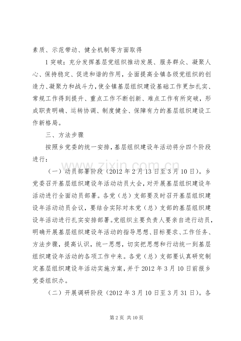 乡镇基层组织建设年活动方案 .docx_第2页