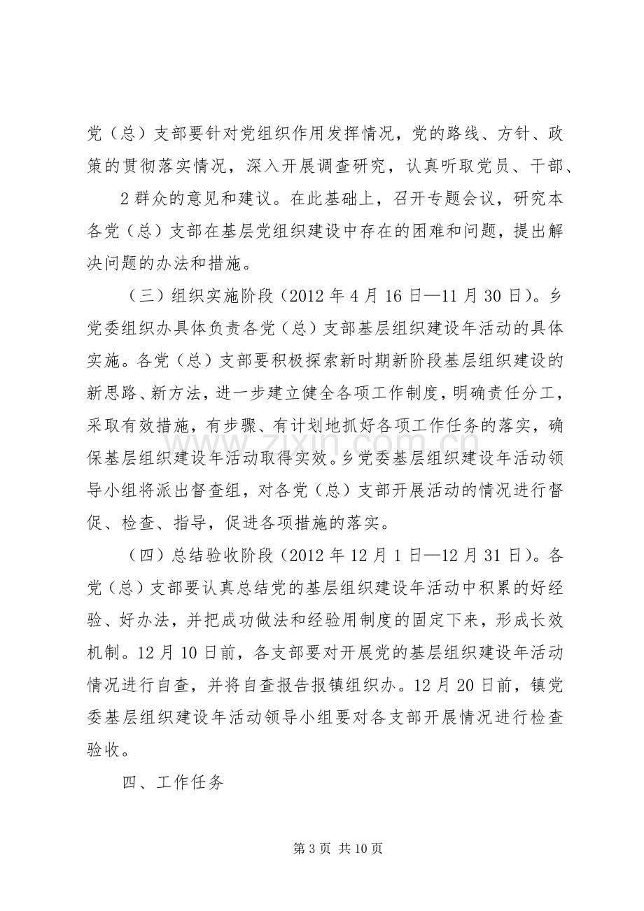 乡镇基层组织建设年活动方案 .docx_第3页