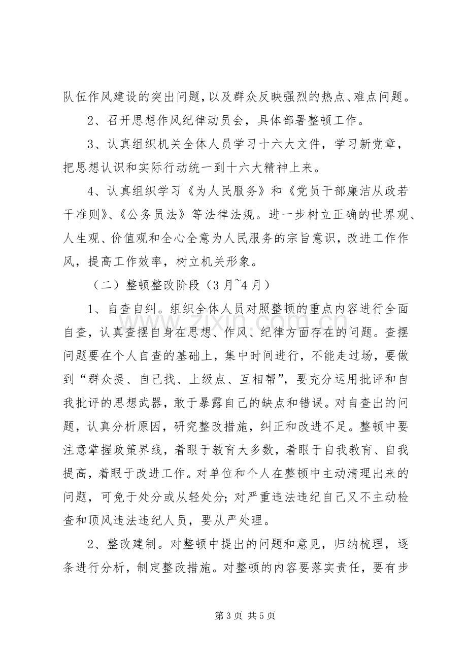 思想作风纪律整顿活动的方案 .docx_第3页