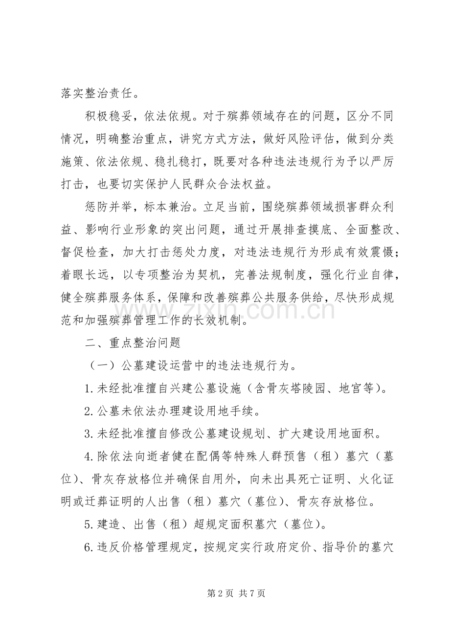 殡葬领域突出问题专项整治工作方案 .docx_第2页