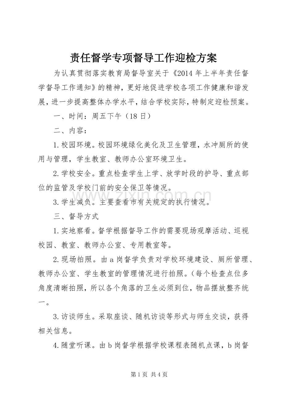 责任督学专项督导工作迎检实施方案.docx_第1页