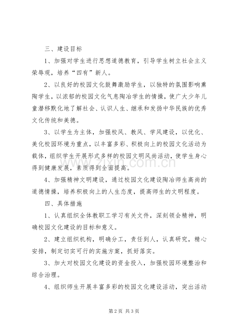 学校园文化建设方案 .docx_第2页