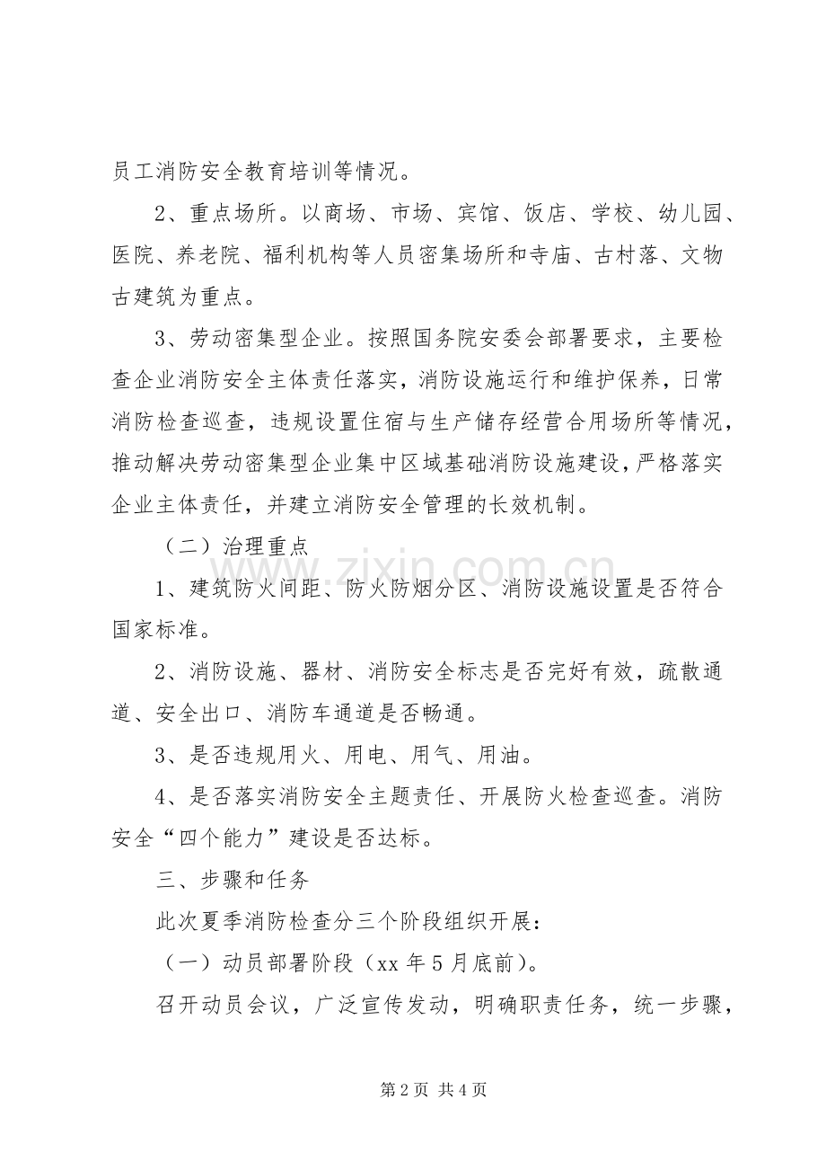 办事处夏季消防检查工作实施方案.docx_第2页