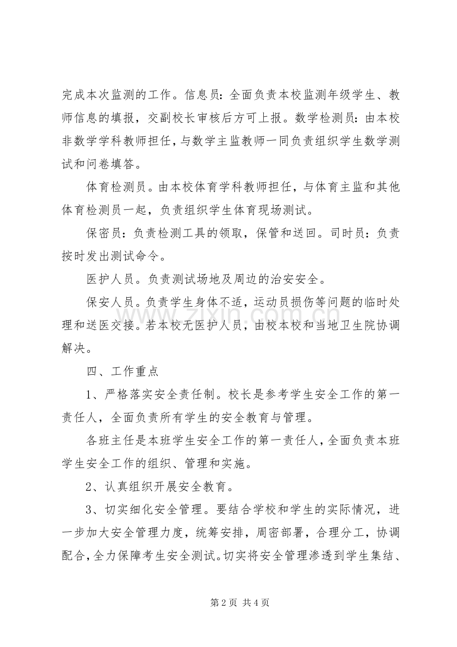 XX年好花红中学国家义务教育质量监测安全应急处理预案.docx_第2页