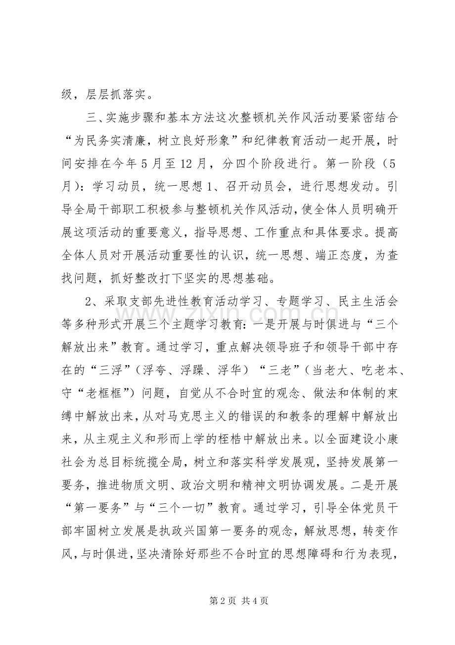 水利局整顿机关作风活动实施方案 .docx_第2页