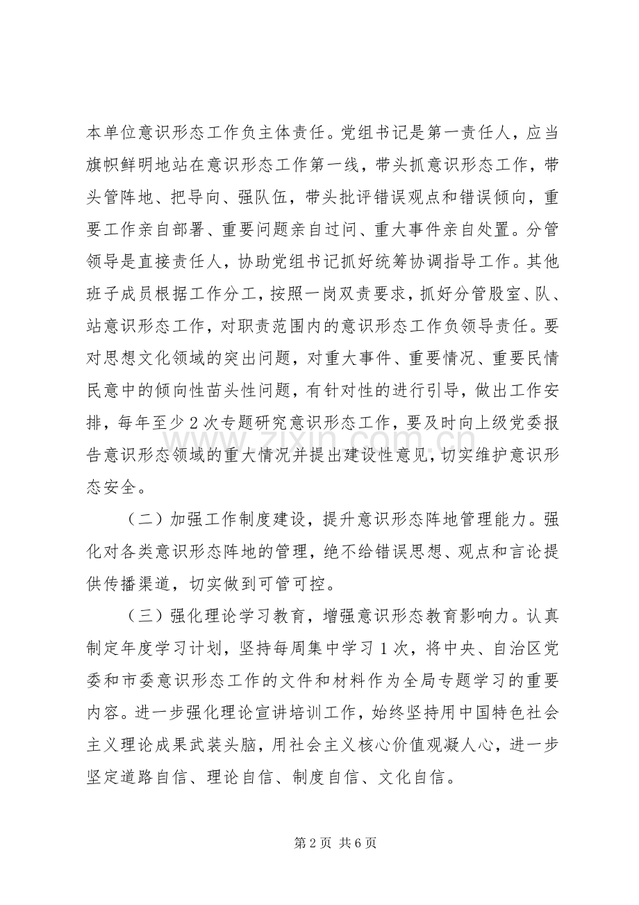 局党组落实意识形态工作责任制方案.docx_第2页