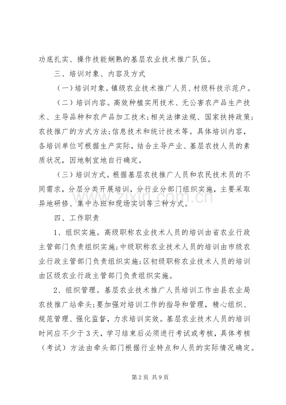 XX年农业技能培训实施方案.docx_第2页