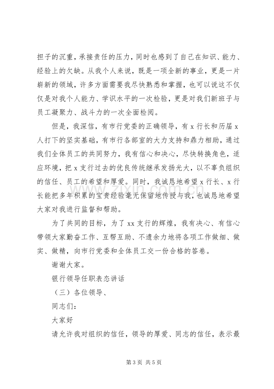 银行领导任职表态讲话.docx_第3页