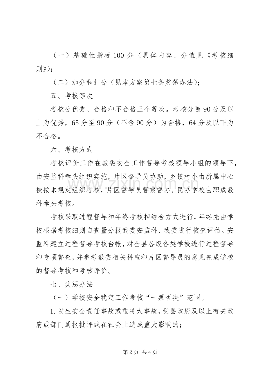 学校安全稳定年度工作考核实施方案.docx_第2页