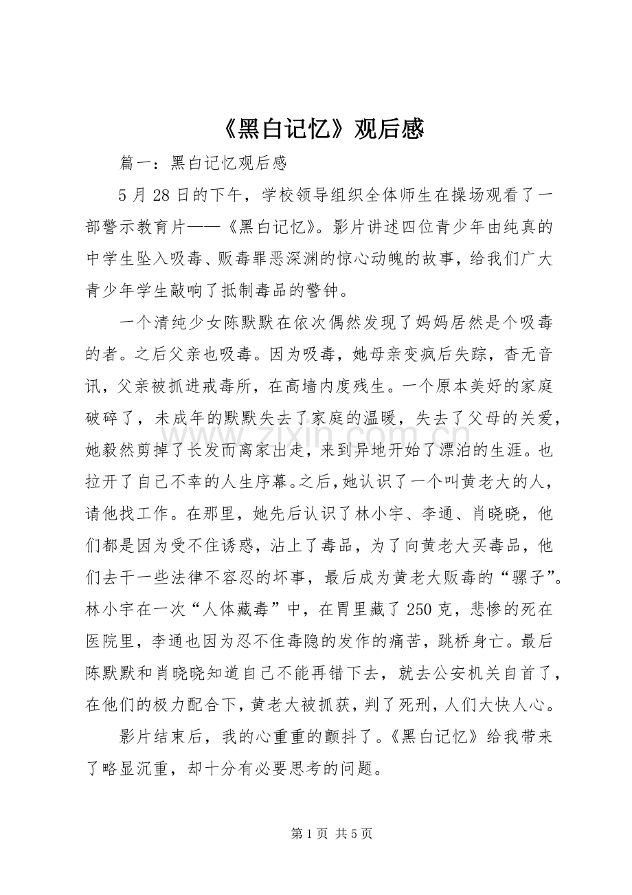 《黑白记忆》观后感 .docx_第1页