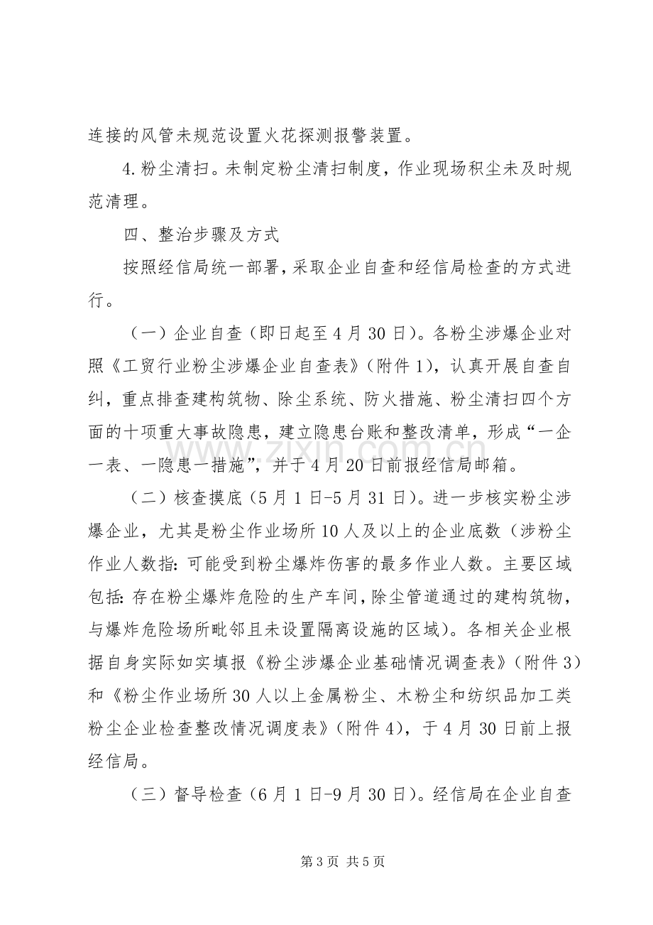 XX年粉尘防爆整治工作实施方案.docx_第3页