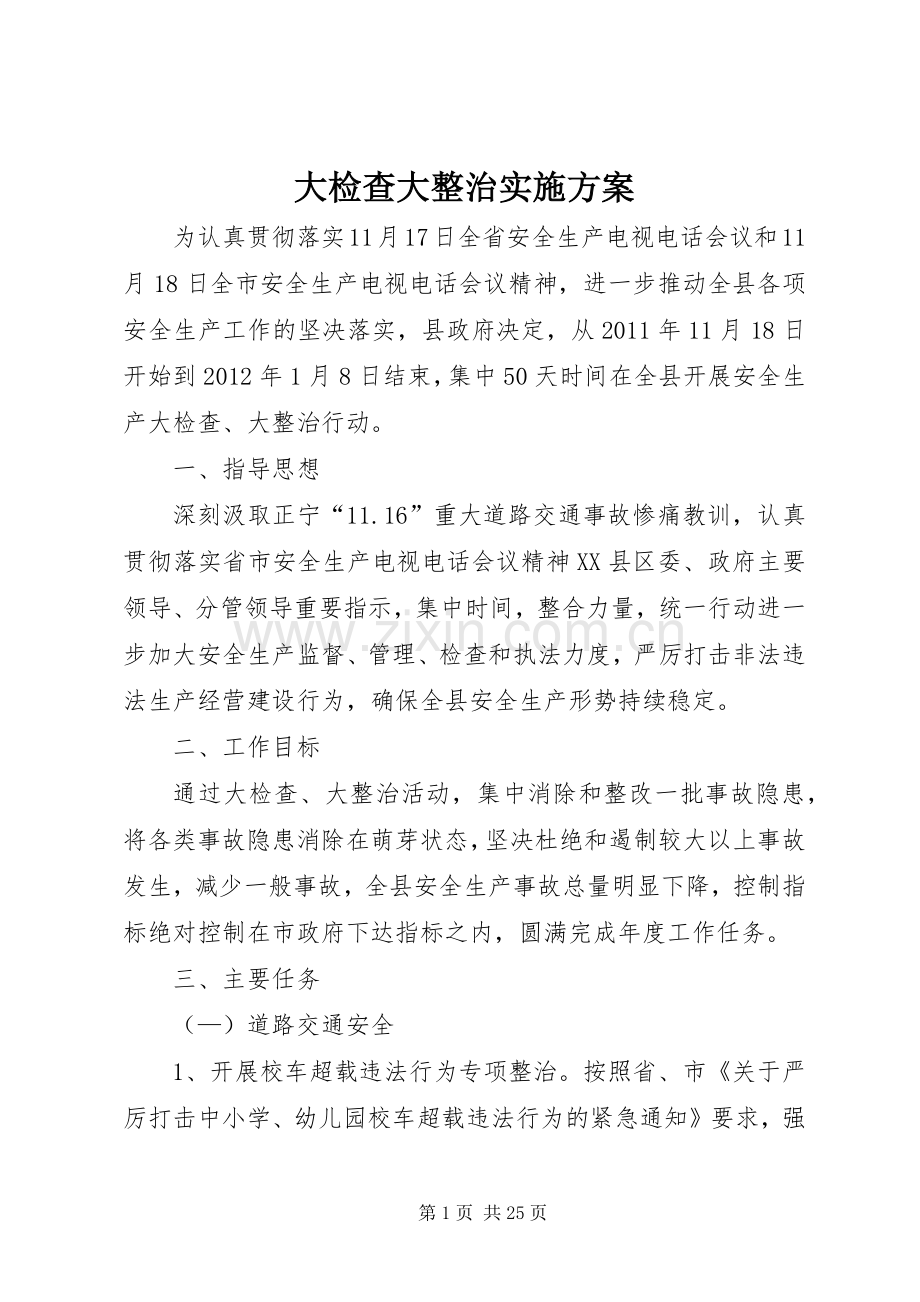 大检查大整治方案.docx_第1页