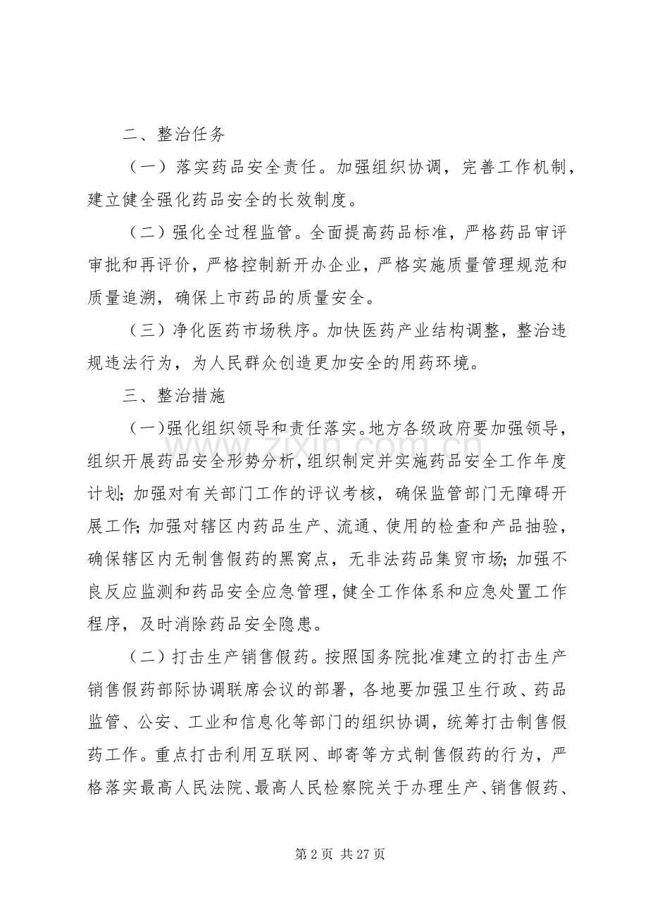 药品安全专项整治工作实施方案.docx_第2页