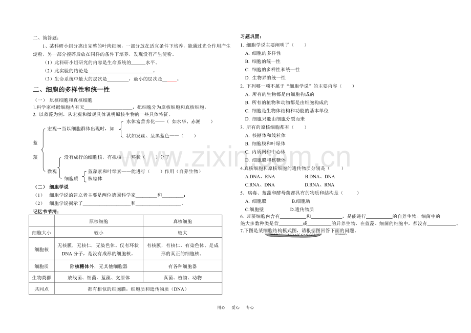 高中生物分子与细胞全套学案必修1.doc_第2页