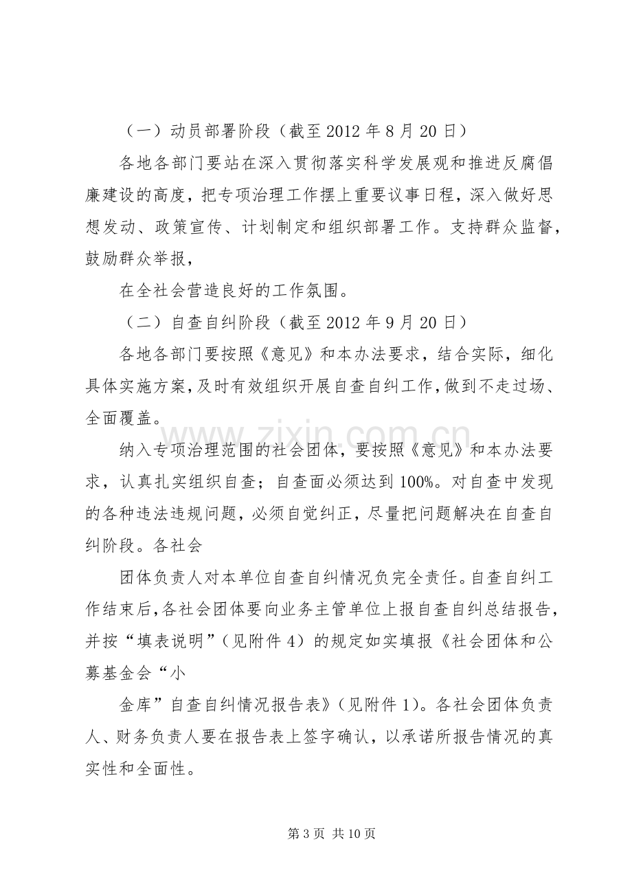 社会团体小金库整治指导实施方案.docx_第3页