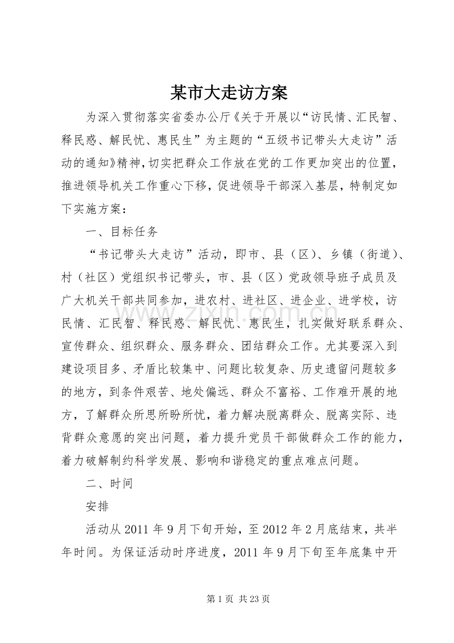 某市大走访实施方案.docx_第1页