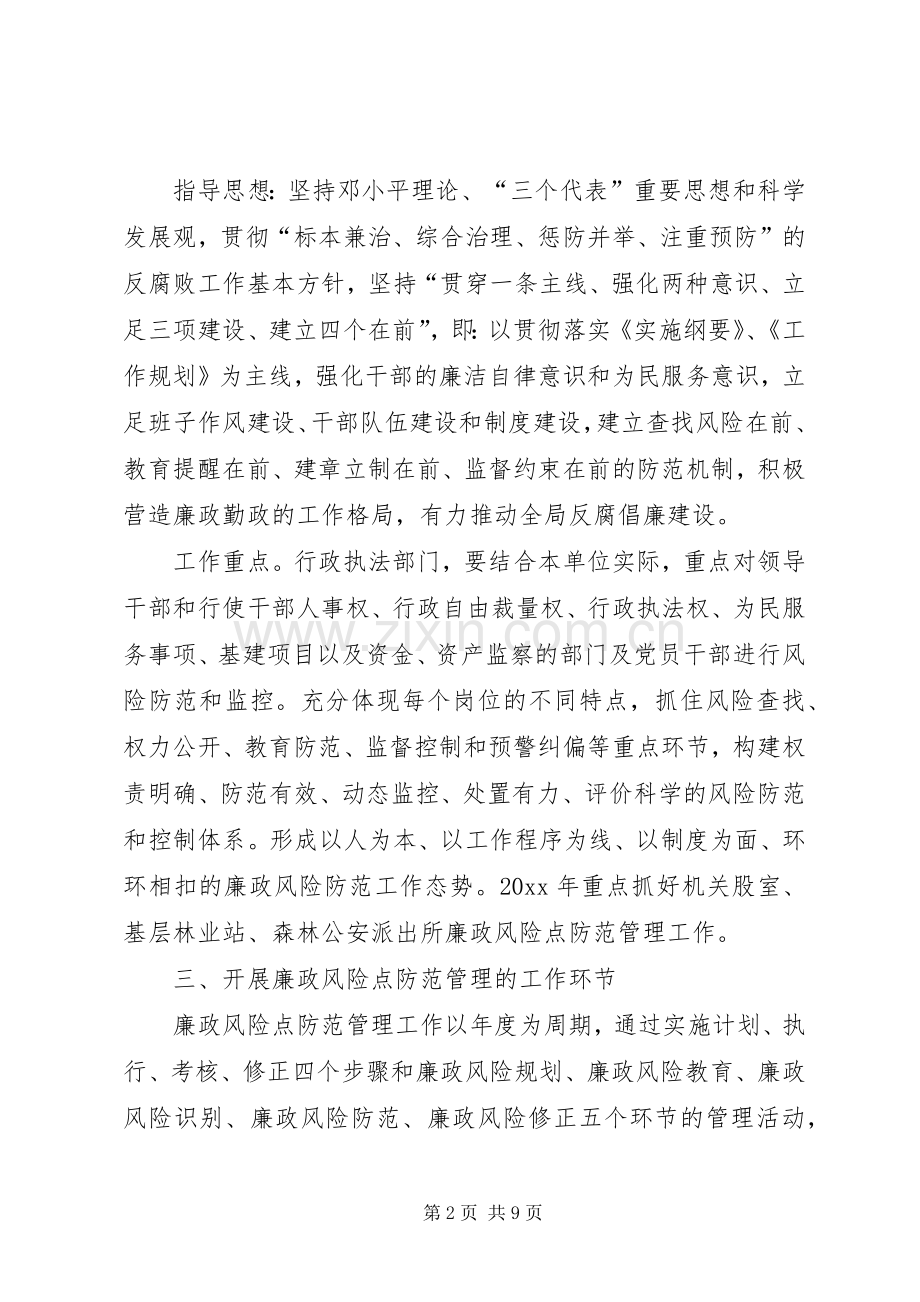 林业局廉政风险点防范管理工作实施方案 (2).docx_第2页