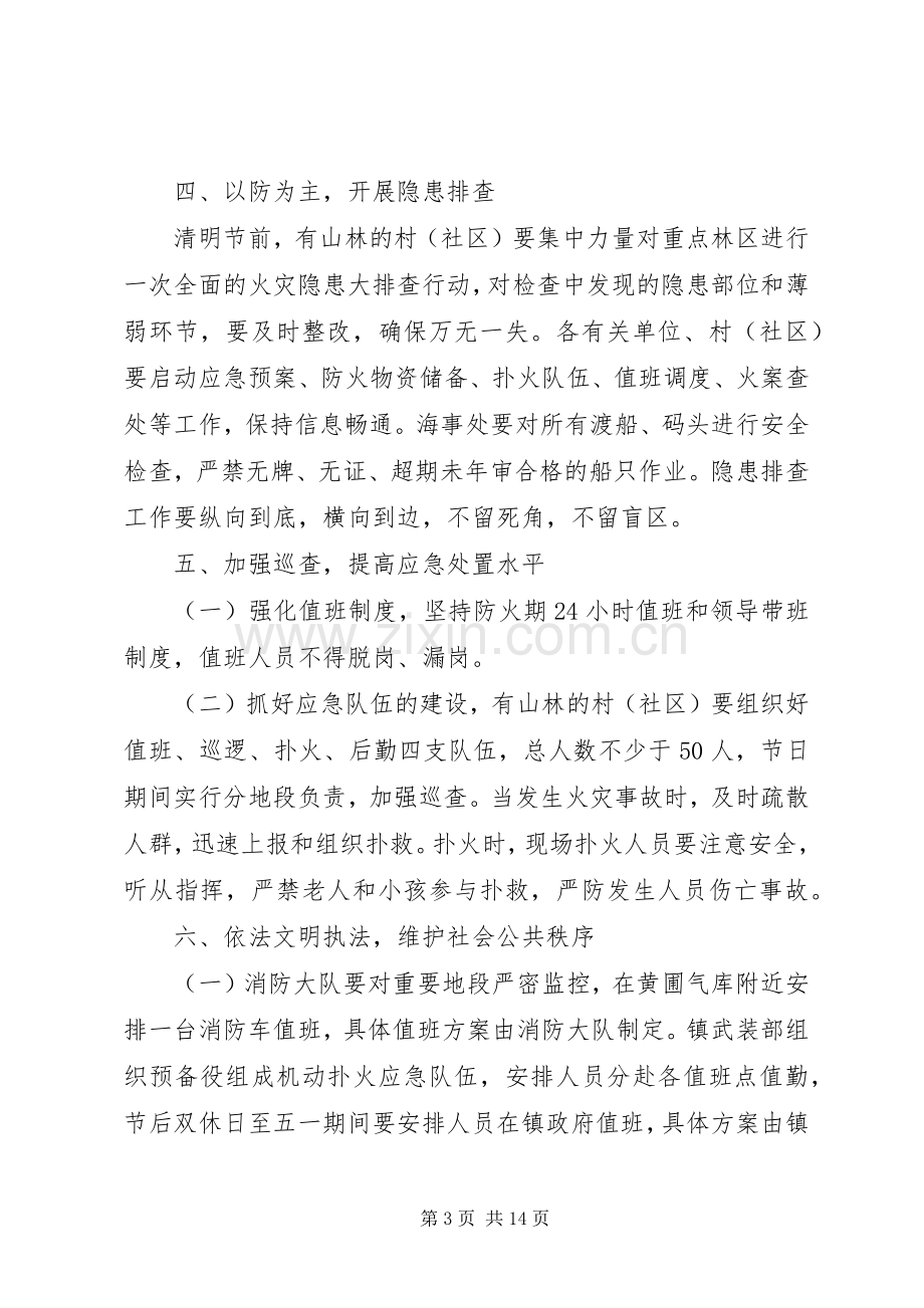 XX年清明至五一期间森林防火安全防范工作实施方案.docx_第3页