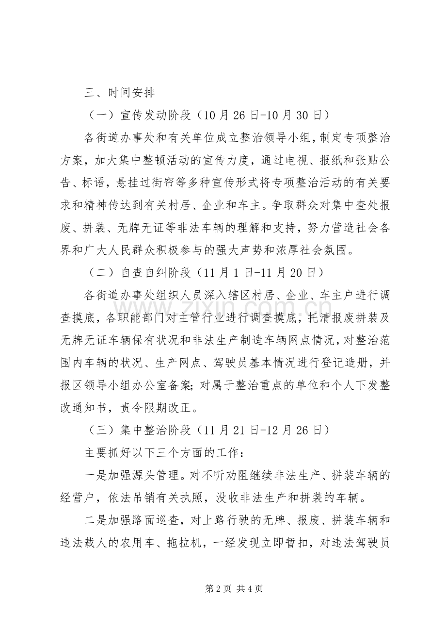 报废、拼装、无牌无证等非法车辆专项整治行动方案.docx_第2页