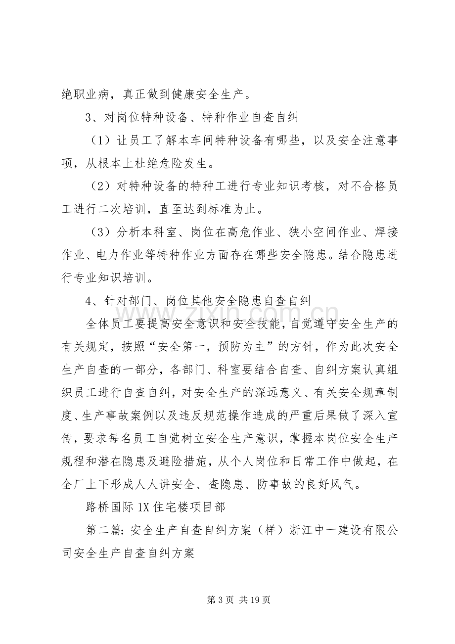 安全生产自查自纠实施方案(样).docx_第3页