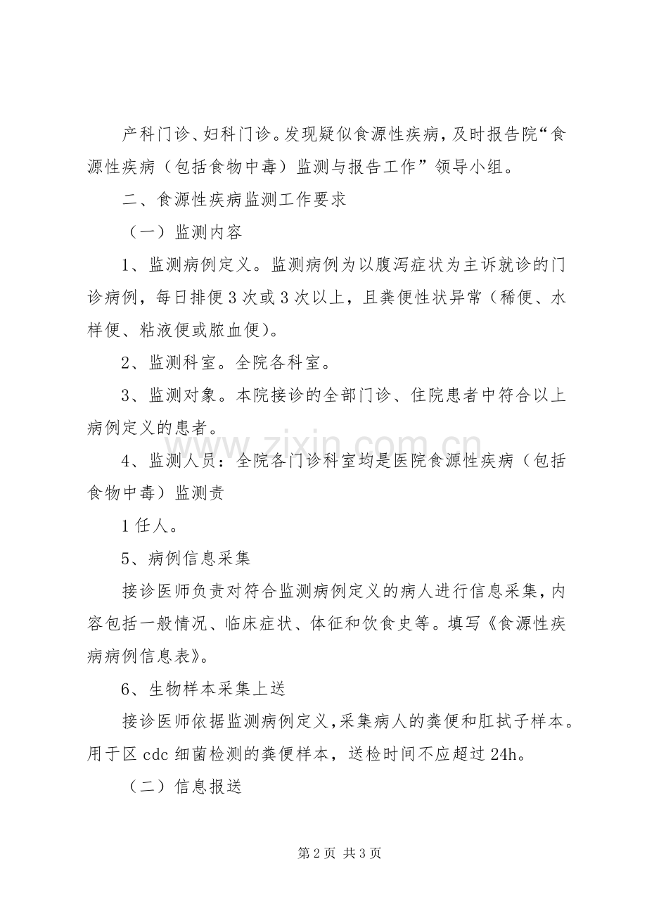 医院食源性疾病工作实施方案.docx_第2页